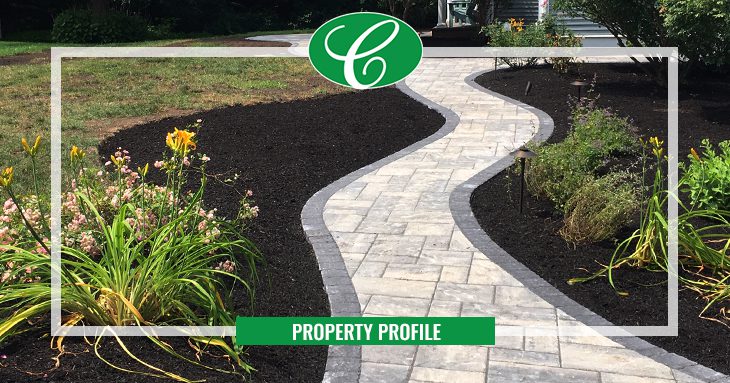 A newly installed Techo Bloc walkway